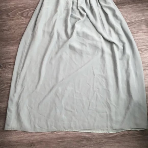 H&M| Pastel Green Chiffon One Shoulder Dress - Picture 3 of 6